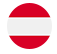 Österreich Flagge rund und transparent