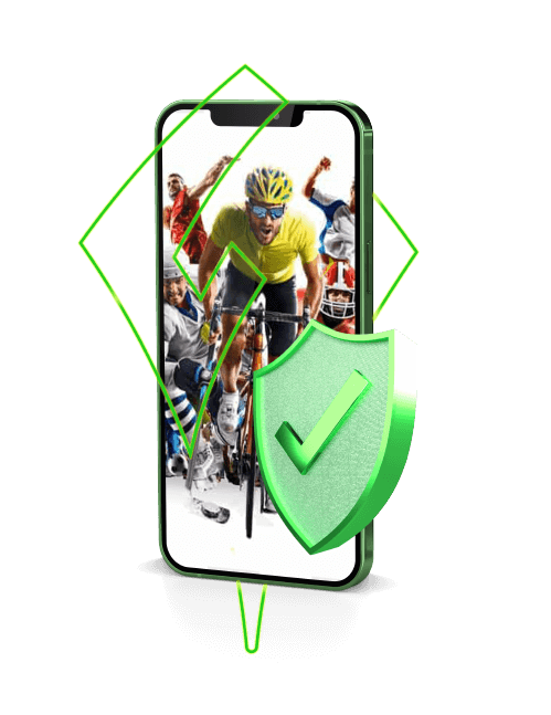 Smartphone mit Sportarten und Sportwetten Helden Logo