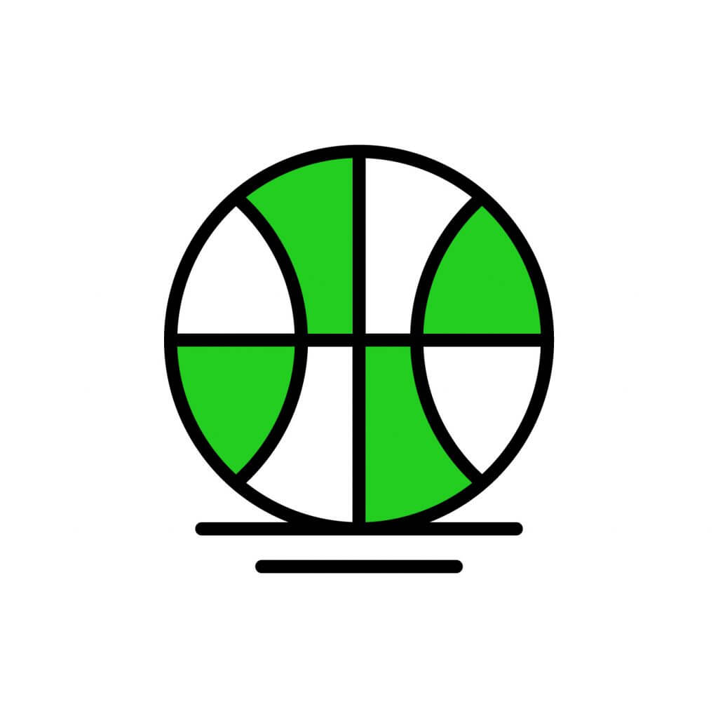 Basketball Icon mit weißem Hintergrund