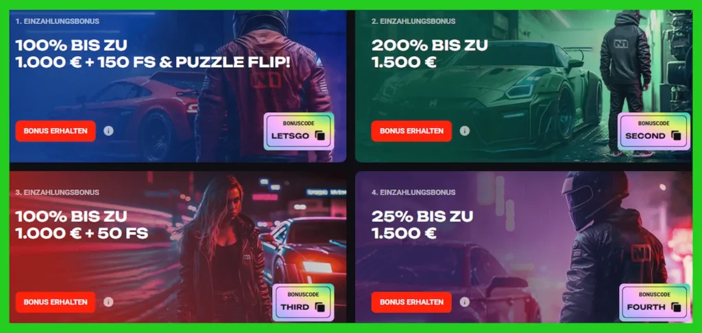 Die vier Willkommensboni des Sportwettenanbieter N1Bet für das websinterne Casino