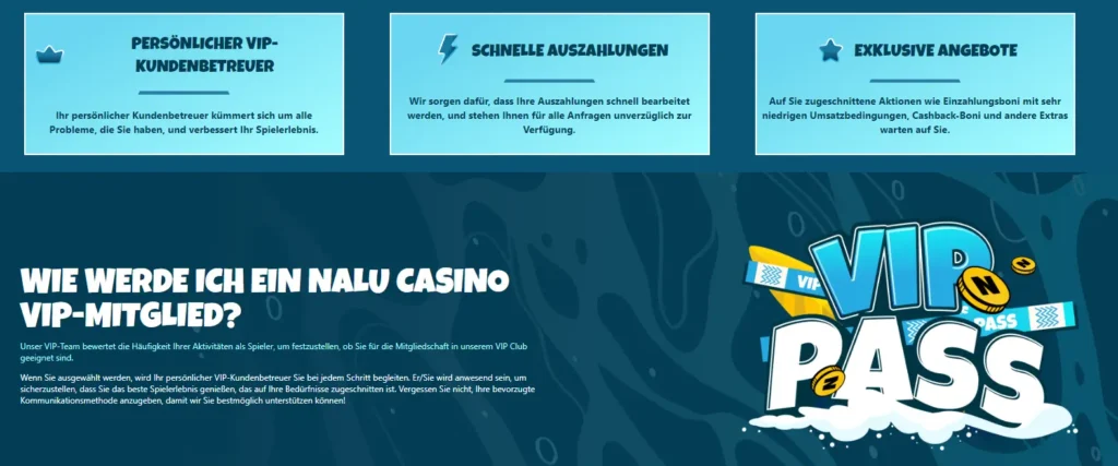 VIP-Programm bei Nalu Casino Sportwetten