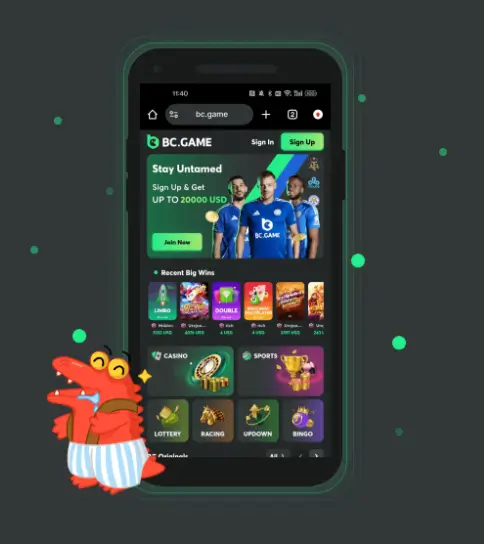 Mobile App von BC Game zum Download fuer iOS und Android