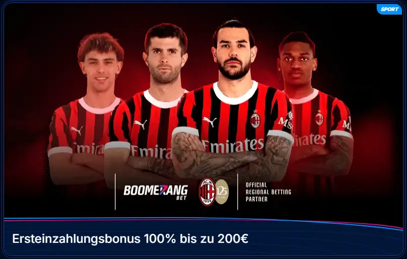 Sport Willkommensbonus vom Sportwettenanbieter Boomerang Bet