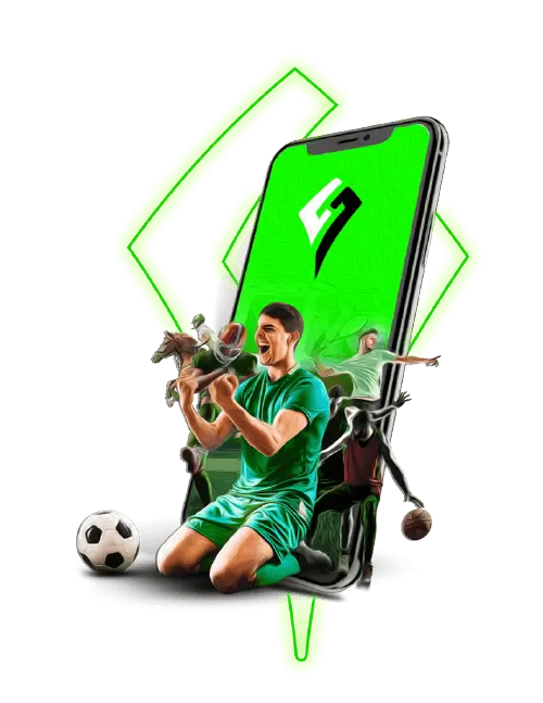 Smartphone zeigt Sportwetten Helden Logo und verschiedene Sportarten