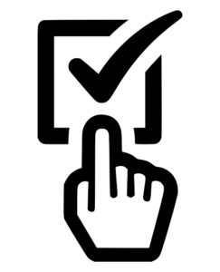 Sportwetten Helden Haken mit Hand Icon in schwarz