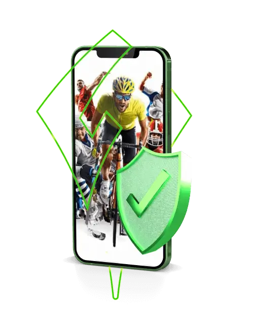Smartphone mit Sportarten und Sportwetten Helden Logo