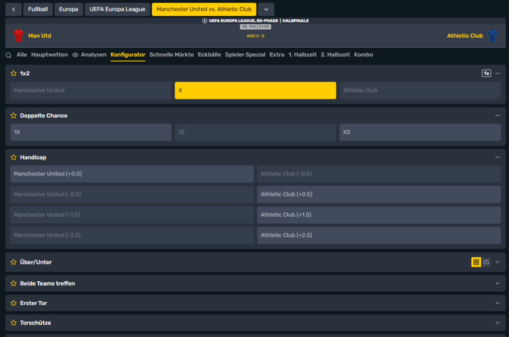 Bild vom Bet Builder beim Sportwetten Anbieter Campeonbet