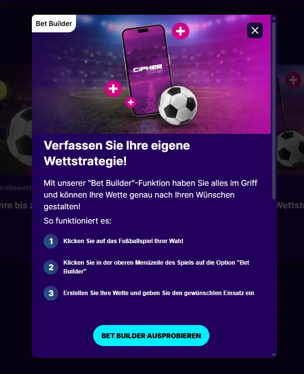 Bet Builder aus meinen CipherWins Erfahrungen