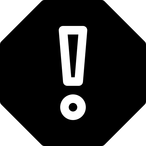 Icon eines achteckigen Fehlersymbols mit einem Ausrufezeichen in der Mitte