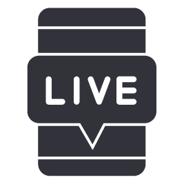 Handy, das das Wort Live anzeigt