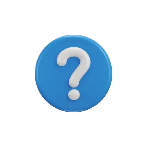 Fragezeichen in einem blauen Kreis