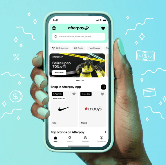 AfterPay Banner mit Handy
