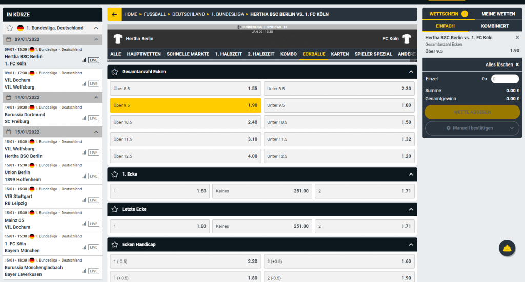 Campeonbet Wettauswahl