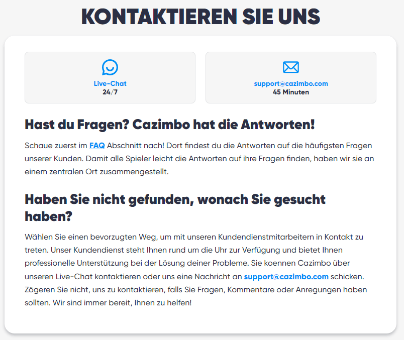 Cazimbo Kontaktdaten