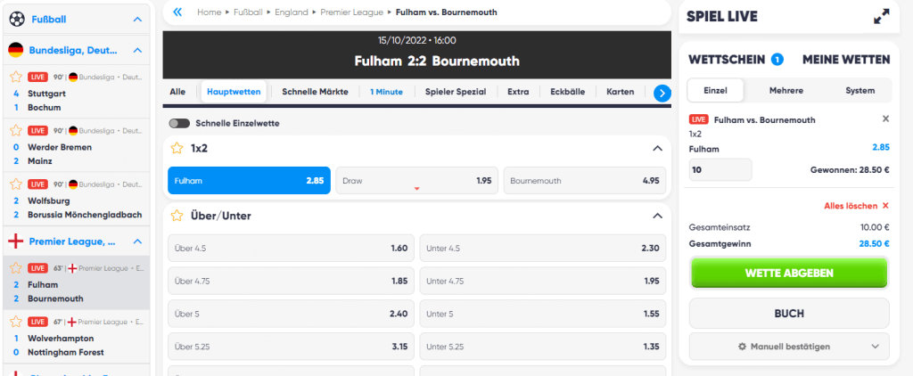 Cazimbo Livewetten