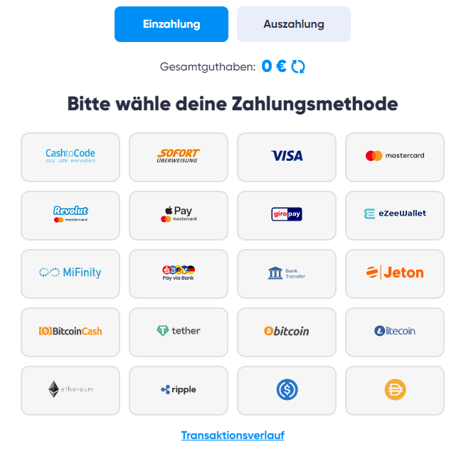 Cazimbo Zahlungsmethoden