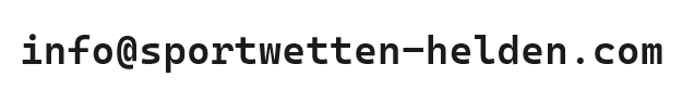 Die E-Mail-Adresse von Sportwetten Helden „info@sportwetten-helden.com“