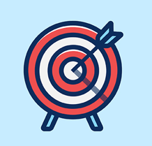 Sportwetten Helden Icon Dartscheibe mit Pfeil