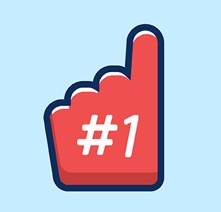 Sportwetten Helden Icon Nummer 1 Hand mit Daumen