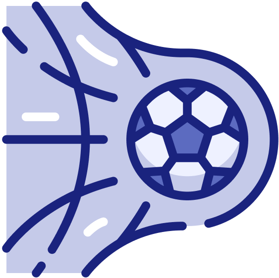 Ein Fussball im Netz eines Tores