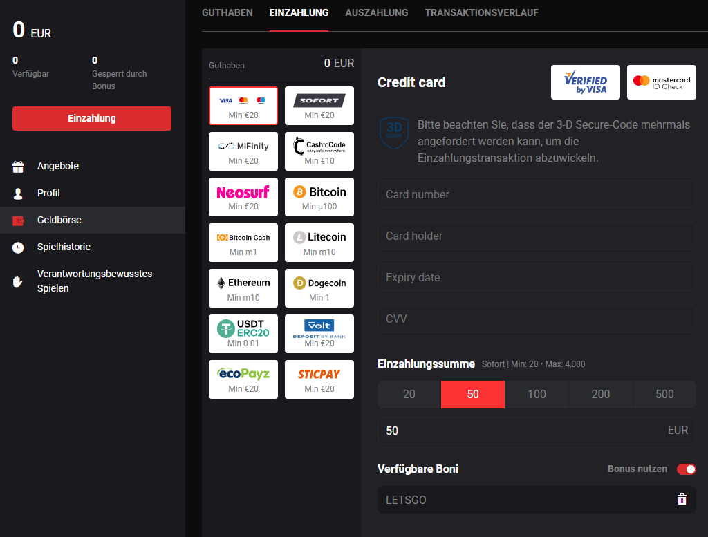 N1 Bet Zahlungsmethoden