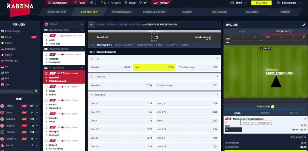 Rabona Livewetten