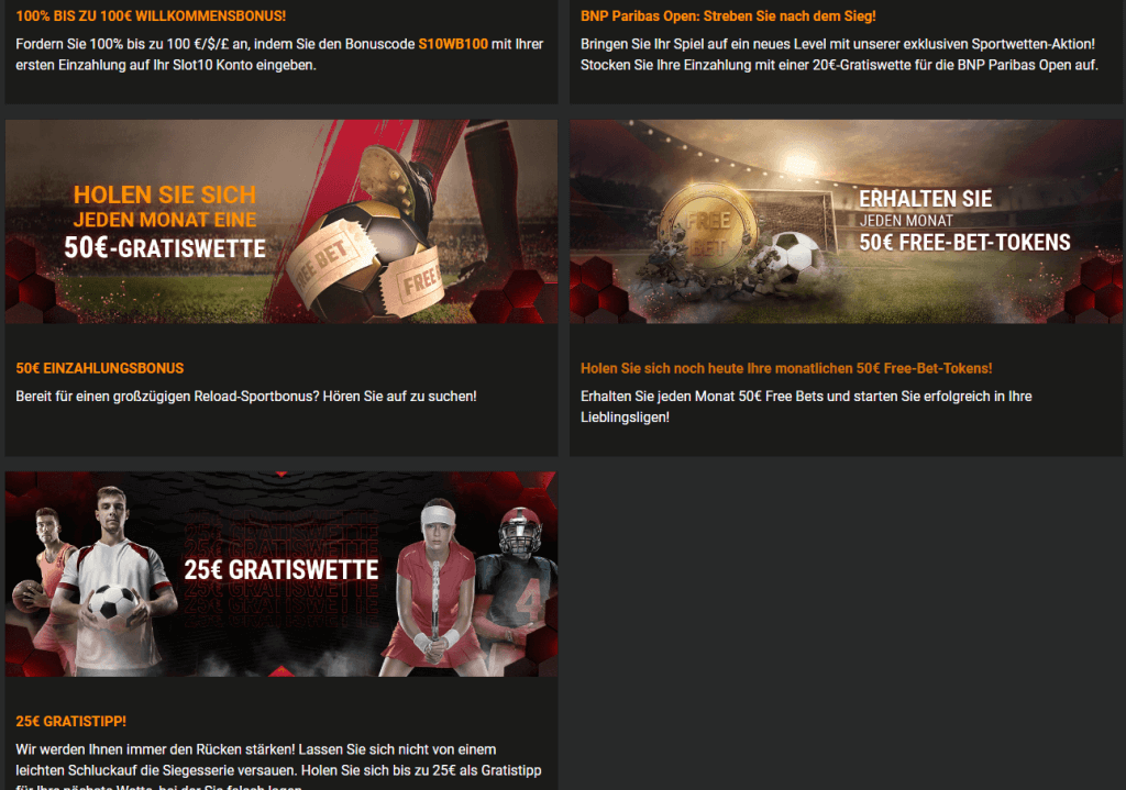 Slot10 Bonus für Bestandskunden