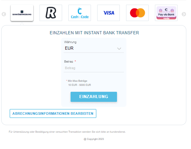 Slot10 Zahlungsmethoden