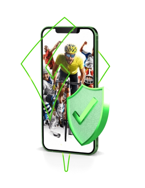 Smartphone mit Sportarten und Sportwetten Helden Logo