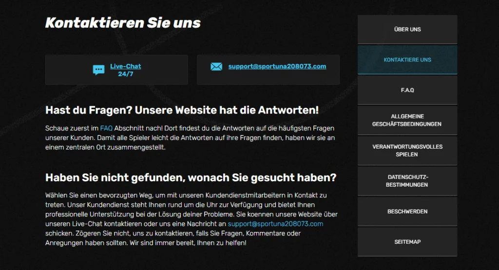 Sportuna Kundendienst