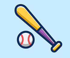 Sportwetten Helden Icon Baseballschläger mit Ball