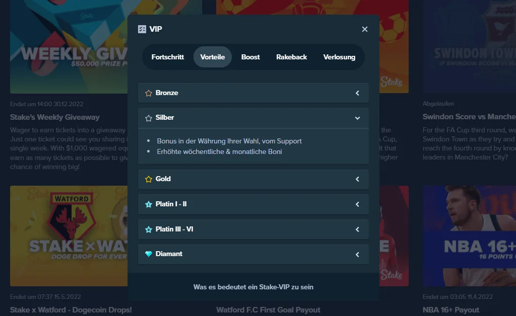Stake VIP-Stufen