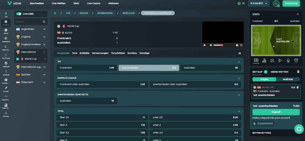 Vave Livewetten