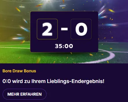 Bore Draw Bonus fuer Sportwetten vom Wettanbieter CasinoLoots