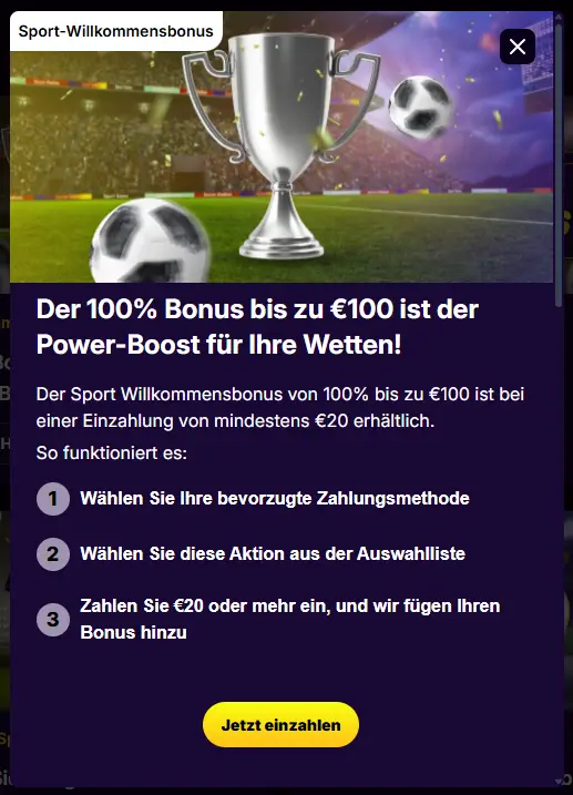 Sport-Willkommensbonus von CasinoLoots