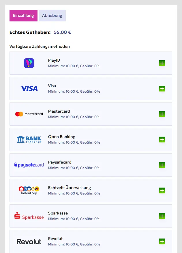 Zahlungsmethoden fuer Sportwetten-Einzahlungen bei RTbet
