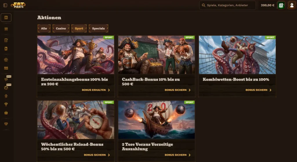 Fatpirate Bonusprogramm fuer Online Sportwetten