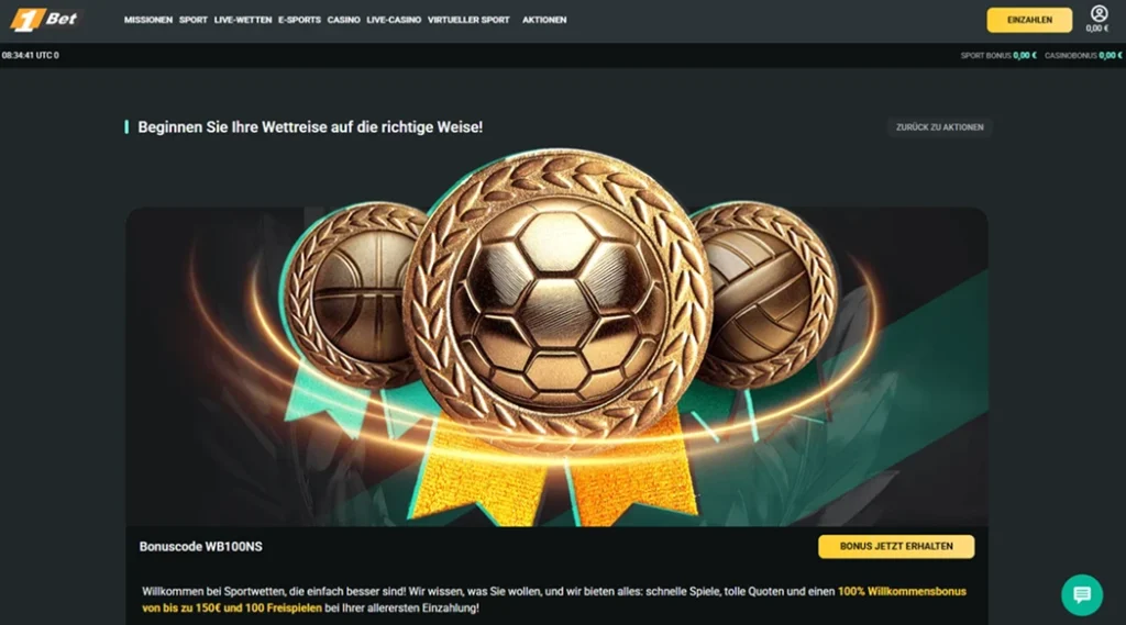 Sport Willkommensbonus von 1Bet